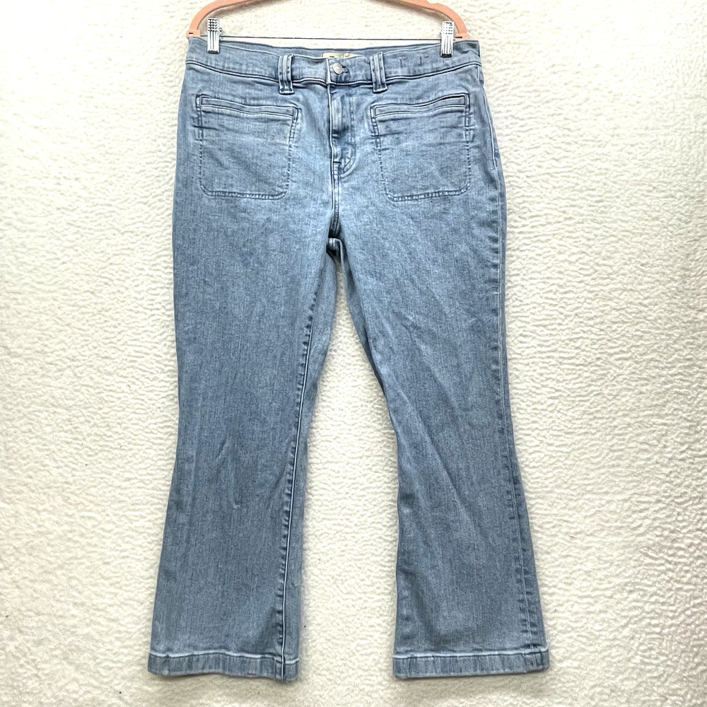 Madewell Jeans Womens 32 Blue Mid Rise Kick Out Jeans Flare Denim Stretch Casual